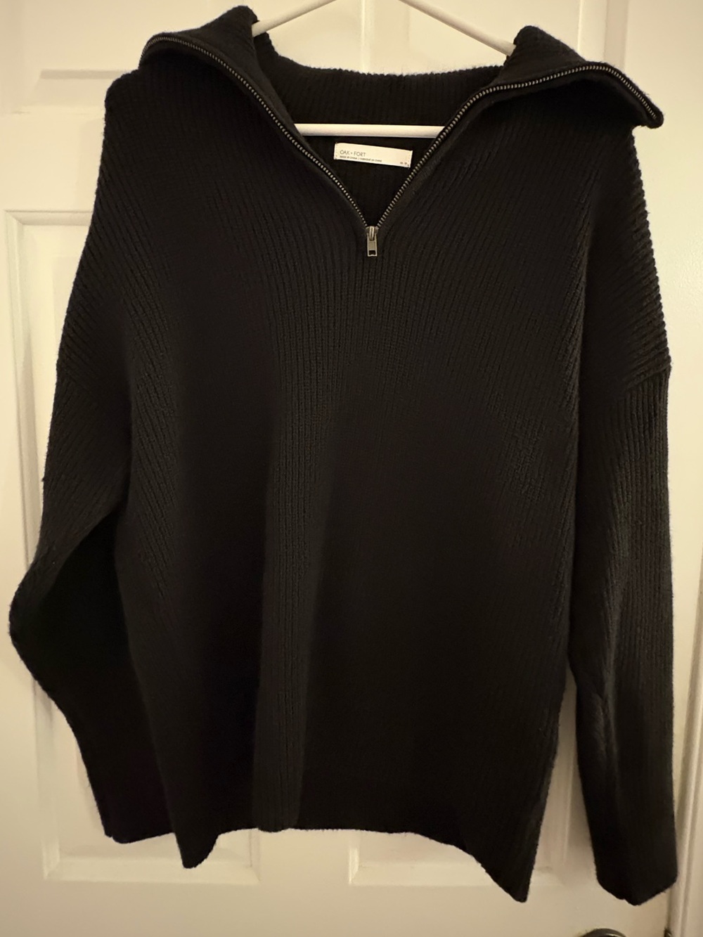 Black Half-Zip Knit Sweater